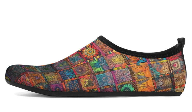 Blotter Quilt Barefoot Shoes Aquabarefootshoes Electro Threads Women's Aqua Barefoot Shoes Black Sole US 3-4 / EU34-35