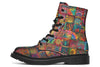 Blotter Quilt Combat Boots Boots Electro Threads Women's Boots Black Sole US 4.5 / EU35