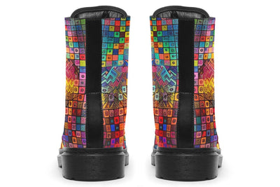 Blottered Grid Combat Boots Boots Electro Threads