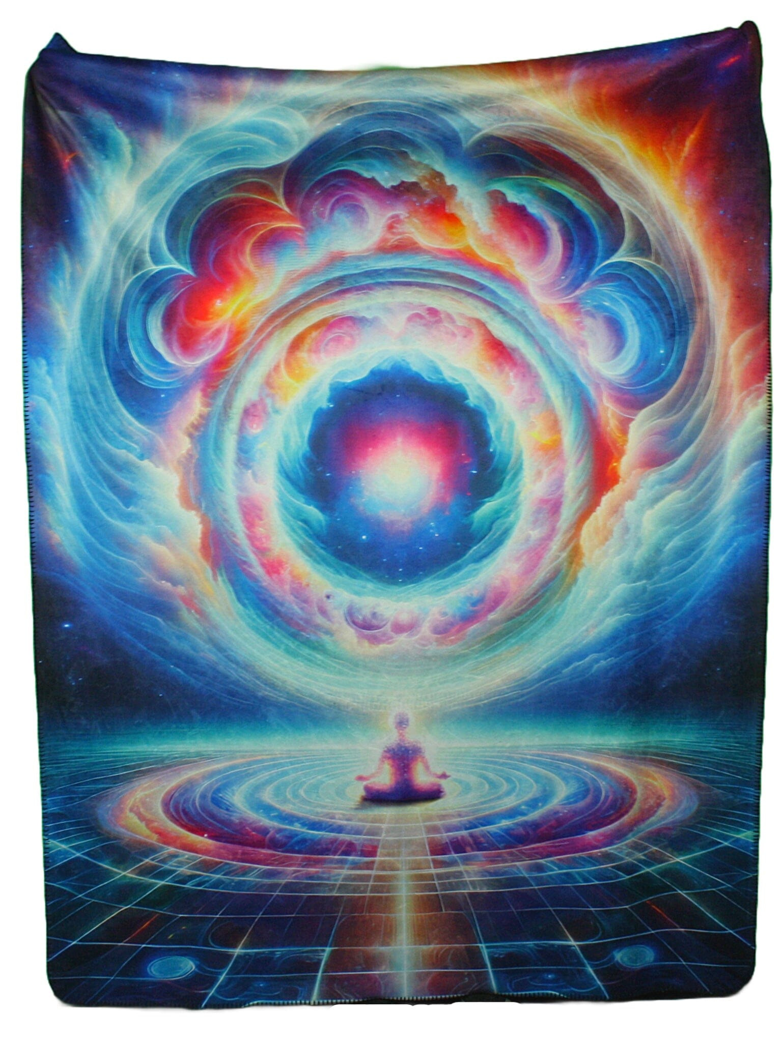 Celestial Meditation Black Sherpa Blanket Blanket JTV 