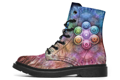 Chakra Balls Combat Boots Boots YWF Women's Boots Black Sole US 4.5 / EU35