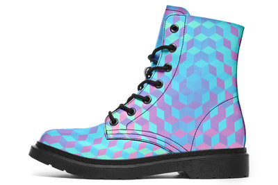 Colorful 3 D Combat Boots Boots YWF Women's Boots Black Sole US 4.5 / EU35