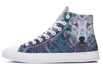 Crystal Wolf High Top Shoes Hightops YWF Women's Hightops White Sole US 5 / EU35.5