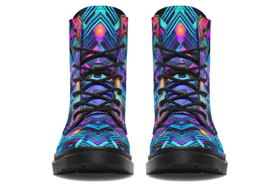 Cyan Convergence Combat Boots Boots Electro Threads