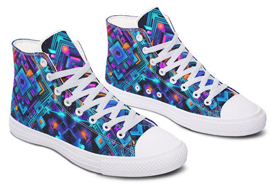 Cyan Convergence High Top Shoes Hightops Electro Threads