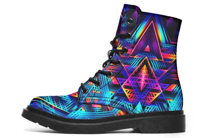 Cyan Lines Combat Boots Boots Electro Threads 