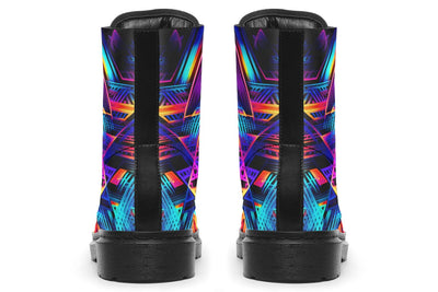 Cyan Lines Combat Boots Boots Electro Threads