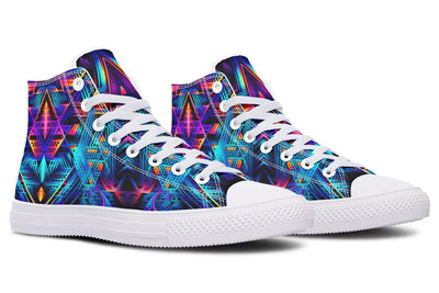 Cyan Lines High Top Shoes Hightops Electro Threads