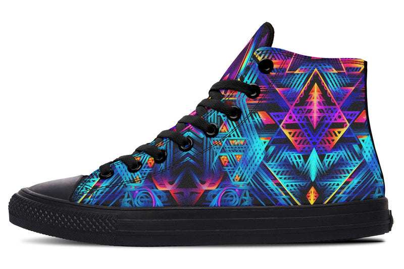 Cyan Lines High Top Shoes Hightops Electro Threads 