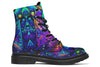 Cyber Cyan Combat Boots Boots Electro Threads