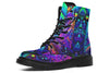 Cyber Cyan Combat Boots Boots Electro Threads