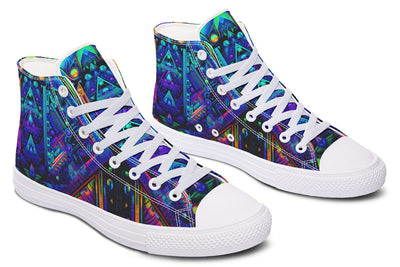 Cyber Cyan High Top Shoes Hightops Electro Threads