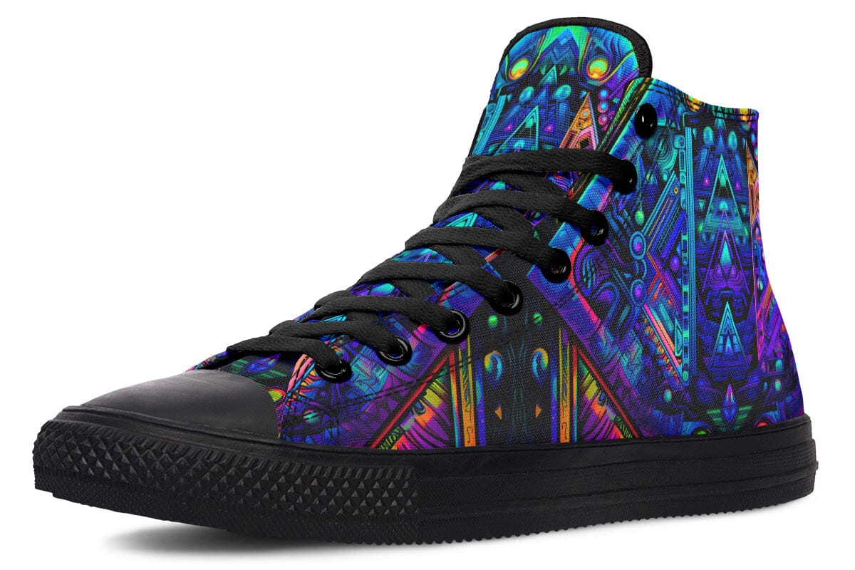 Cyber Cyan High Top Shoes Hightops Electro Threads 