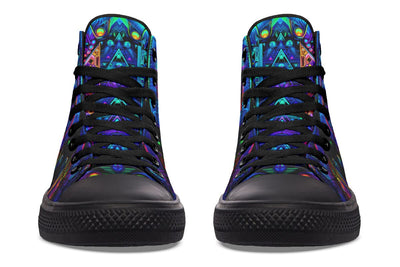 Cyber Cyan High Top Shoes Hightops Electro Threads