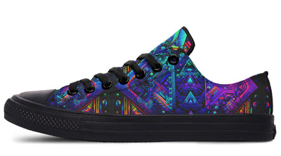 Cyber Cyan Low Top Shoes Lowtops Electro Threads Women's Lowtops Black Sole US 5 / EU35.5