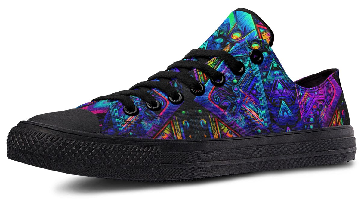 Cyber Cyan Low Top Shoes Lowtops Electro Threads 