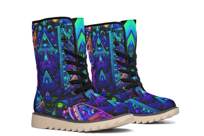 Cyber Cyan Moon Boots Polarboots Electro Threads