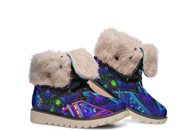 Cyber Cyan Moon Boots Polarboots Electro Threads