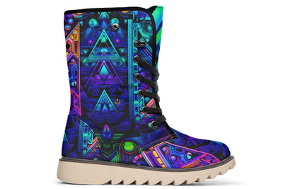 Cyber Cyan Moon Boots Polarboots Electro Threads