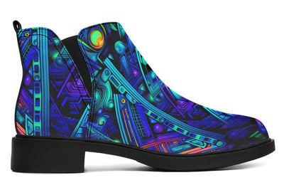 Cyber Cyan Neat Vibe Boots Neatboots Electro Threads