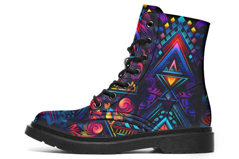 Cyber Lights Combat Boots Boots Electro Threads 