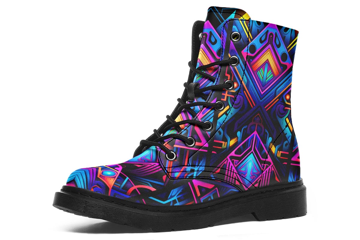 Cyber Lines Combat Boots Boots Electro Threads 