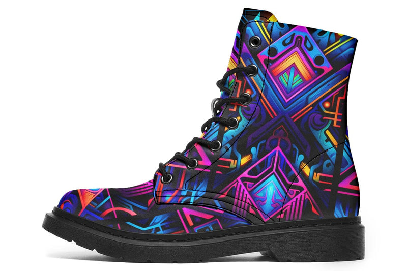 Cyber Lines Combat Boots Boots Electro Threads 