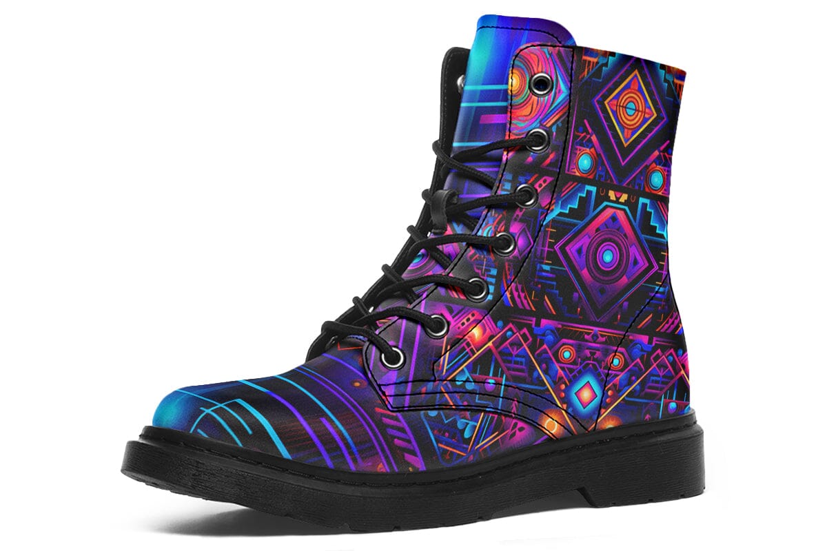 Cyber Patching Combat Boots Boots Electro Threads 