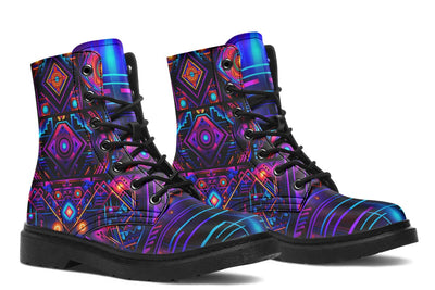 Cyber Patching Combat Boots Boots Electro Threads