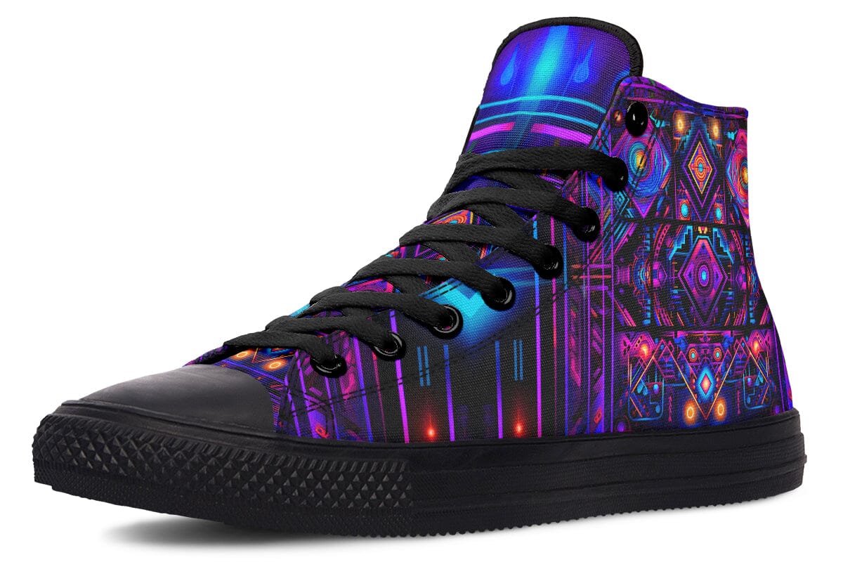 Cyber Patching High Top Shoes Hightops Electro Threads 