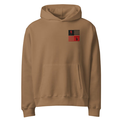 ELECTRO FLAG Oversized heavyweight hoodie Electro Threads Vintage Brown S