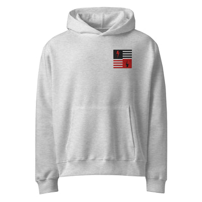 ELECTRO FLAG Oversized heavyweight hoodie Electro Threads Athletic Heather S
