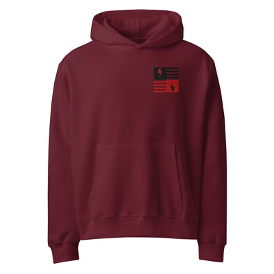 ELECTRO FLAG Oversized heavyweight hoodie Electro Threads Maroon S