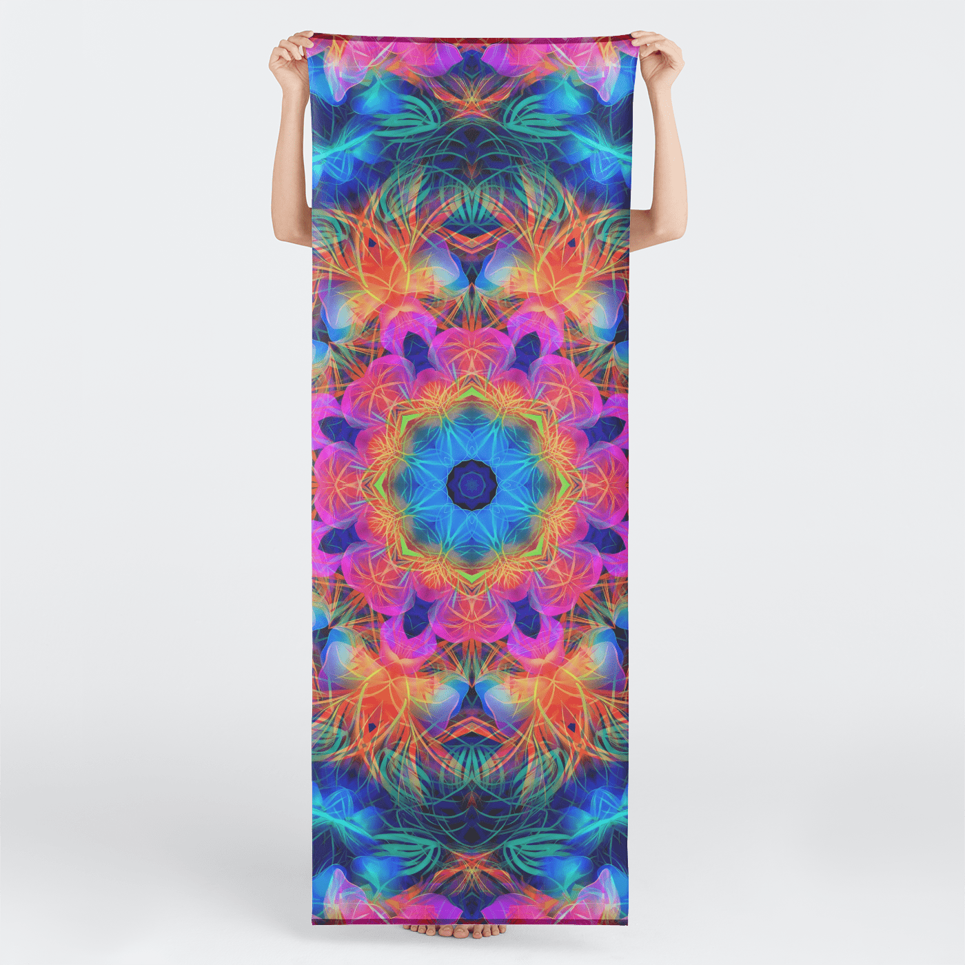 Ethereal Flowers Yoga Mat Towel Electro Threads 