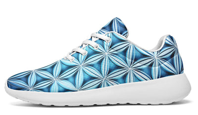 Flower Life Igloo Blue Classic Sneakers Sneakers YWF Women's Sneakers White Sole US 5.5 / EU36