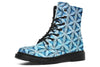 Flower Life Igloo Blue Combat Boots Boots Electro Threads