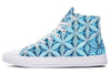 Flower Life Igloo Blue High Top Shoes Hightops Electro Threads Women's Hightops White Sole US 5 / EU35.5