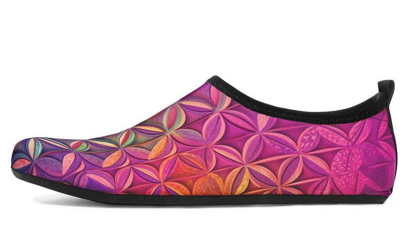 Flower Life Magenta Barefoot Shoes Aquabarefootshoes Electro Threads Women's Aqua Barefoot Shoes Black Sole US 3-4 / EU34-35