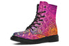 Flower Life Magenta Combat Boots Boots Electro Threads