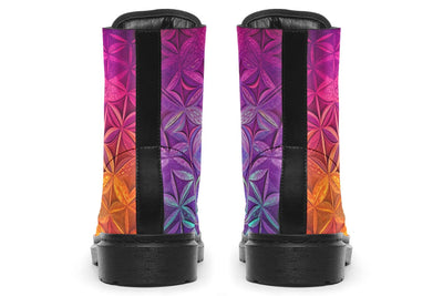 Flower Life Magenta Combat Boots Boots Electro Threads