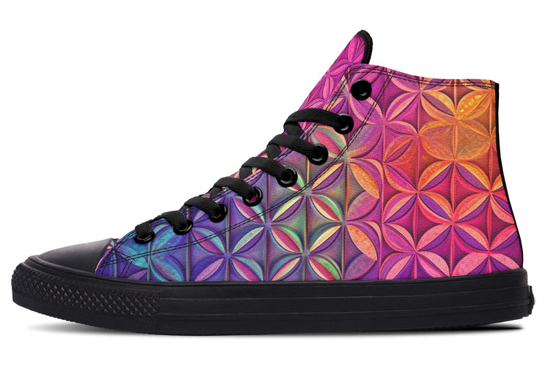 Flower Life Magenta High Top Shoes Hightops Electro Threads 