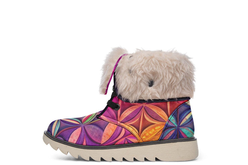 Flower Life Magenta Moon Boots Polarboots Electro Threads Women's Moon Boots Cream White Sole US 4.5 / EU35