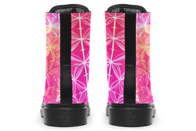 Flower Life Pink Sherbert Combat Boots Boots Electro Threads