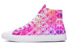 Flower Life Pink Sherbert High Top Shoes Hightops Electro Threads Women's Hightops White Sole US 5 / EU35.5