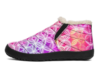 Flower Life Pink Sherbert Winter Slippers Wintersneakers YWF Women's Winter Slippers Black Sole US 4.5 / EU35