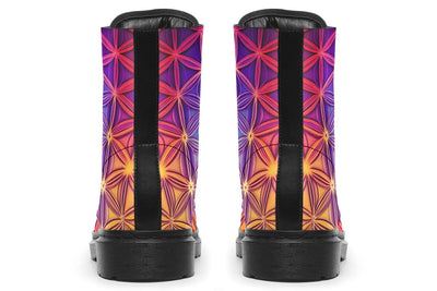 Flower Life Purp Combat Boots Boots Electro Threads