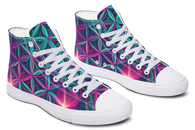 Flower Life Vibes High Top Shoes Hightops Electro Threads