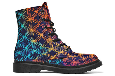 Flower Of Life Combat Boots Boots Electro Threads