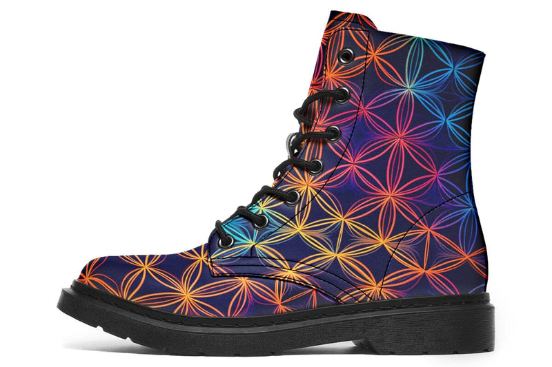 Flower Of Life Combat Boots Boots Electro Threads 