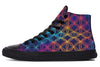 Flower Of Life High Top Shoes Hightops Electro Threads Women's Hightops Black Sole US 5 / EU35.5